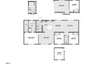 Detailed floor plan showcasing the layout of the home, including the bedrooms, kitchen, and living areas at 6646 Woodlawn Dr, Oxford, NC 27565