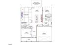 First floor plan featuring an office, Gathering room, kitchen with eat-in, guest bedroom, and garage at 124 Hemlock Falls Trl # 189, Raleigh, NC 27603