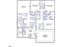 Second floor plan with primary bedroom, three additional bedrooms, a bonus room, and a laundry room at 124 Hemlock Falls Trl # 189, Raleigh, NC 27603