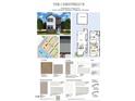Design selection board showcasing the exterior, floor plan, flooring, paint colors, and fixtures at 46 Rainfall Dr, Pittsboro, NC 27312