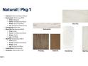 Selection of interior design materials and textures, including flooring, cabinets and countertop at 7569 Percussion Dr, Apex, NC 27539