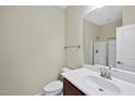 Half bathroom featuring a clean, classic design with a shower at 1319 Rodessa Run, Raleigh, NC 27607