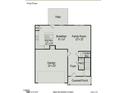 First floor plan showcasing the kitchen, breakfast area, Gathering room, foyer, covered porch and garage at 275 Deodora Ln, Cameron, NC 28326