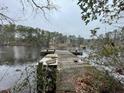 Lakeside dock with benches providing a serene spot for relaxation at 182 Tree Cutters, Sanford, NC 27332