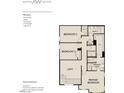 Second floor floor plan featuring three bedrooms, two baths, laundry and a loft at 2876 Quarry Rd # 164, Rolesville, NC 27571