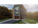 Contemporary three-story home with a neutral color palette, expansive windows, and covered parking at 1709 Evergreen Ave, Raleigh, NC 27603