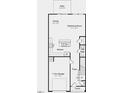 Open-concept floor plan featuring a kitchen, dining area, gathering room, and one-car garage at 272 Hank Way, Angier, NC 27501