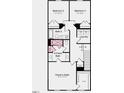 Second-floor plan featuring an owner's suite, two additional bedrooms, and a conveniently located laundry area at 280 Hank Way, Angier, NC 27501