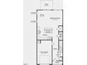 Open-concept first-floor layout featuring a kitchen, dining area, gathering room, and one-car garage at 284 Hank Way, Angier, NC 27501