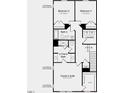 Second-floor layout featuring a owner's suite, two additional bedrooms, two bathrooms, and laundry room at 284 Hank Way, Angier, NC 27501