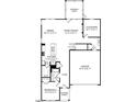 First floor layout featuring a kitchen, dining room, Gathering room, flex room, and garage at 3201 Shannon Woods Lane # 19, Apex, NC 27523