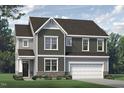 Charming two-story home with a stone-accented base and attached two-car garage at 33 White Azalea Way, Homesite 80, Benson, NC 27504