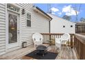 Cozy back deck with seating, perfect for relaxing outdoors with space for a fire pit at 228 Sacred Fire Rd, Louisburg, NC 27549