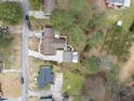 An aerial view of the backyard and homes in the community at 412 N Cheatham St, Franklinton, NC 27525
