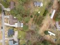 An aerial view of the backyard and homes in the community at 412 N Cheatham St, Franklinton, NC 27525