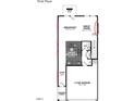 Detailed first floor plan showing the layout of the kitchen, great room, and garage at 6968 Doddridge Ln # 11, Cary, NC 27519