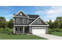 Two-story home with a two-car garage, complemented by lush landscaping and a well-maintained lawn at 1560 Bright Coral Trl, Wendell, NC 27591
