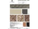Exterior color package featuring roof shingle, siding, stone, and front door samples at 2492 Field Poppy Dr # 175, Apex, NC 27502