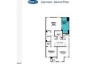 Claymore floor plan - second floor featuring owner's suite, two bedrooms, and laundry at 164 Kobus Ct, Garner, NC 27529