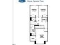 Bryce second floor plan showing bedrooms, bathrooms, laundry, and owner's suite with walk-in closet at 168 Kobus Ct, Garner, NC 27529