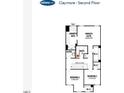 Claymore-style second floor plan showcases the owner's suite, bedrooms, bathrooms, laundry, and walk-in closets at 172 Kobus Ct, Garner, NC 27529