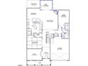 First floor plan featuring a kitchen, Gathering room, dining room, office, guest bedroom, pet pad, and garage at 243 Augusta Pond Way # 163, Raleigh, NC 27603