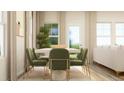 Stylish dining area with seating for six and a serene view at 874 Pilot St # 5, Haw River, NC 27258