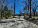 Long driveway leading to a beautiful home, surrounded by mature trees and lush greenery at 114 Twin Springs Ln, Angier, NC 27501