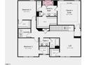 Upstairs floor plan featuring bedrooms, bathrooms, a loft, laundry room and owner's suite with walk-in closets at 622 Contento Ct, Sanford, NC 27330