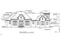Detailed architectural rendering of the front elevation, highlighting key design elements and dimensions at 63 Pennington Cir, Chapel Hill, NC 27517