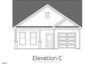 Elevation C showcases the charming facade of this home, with a covered porch and attached garage at 346 Bluejay St, Clayton, NC 27520