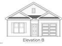 Elevation B shows the facade of the property, with a gray garage door and window at 362 Bluejay St, Clayton, NC 27520