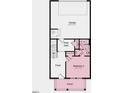 First floor floorplan featuring bedroom four, bath three, drop zone, porch, foyer and two-car garage at 414 Rowe Way, Knightdale, NC 27545