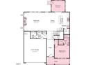 First floor floorplan showing a gathering room, dining room, kitchen, and two car garage at 664 Sun Meadow Dr, Wake Forest, NC 27587