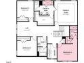 Second floor floorplan showing bedrooms, bathrooms, and a loft at 664 Sun Meadow Dr, Wake Forest, NC 27587