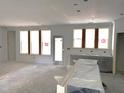 Spacious living room features lots of natural light from three windows with sink and countertop space at 9152 Dupree Meadow Dr # 12, Angier, NC 27501