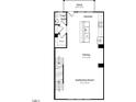 Open floorplan showing kitchen, dining and living rooms with an island and access to the deck at 408 Rowe Way, Knightdale, NC 27545