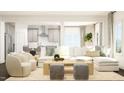 Bright open-concept living room showcasing neutral decor, plush seating, and abundant natural light at 1004 Red Roses Ave, Durham, NC 27703