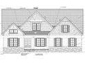 Detailed architectural front elevation plan showcasing the design and dimensions of this house at 3400 River Manor Ct, Franklinton, NC 27525