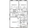 Second floor plan showing the layout of the bedrooms, bathrooms, hall, and walk-in closet at 2600 Fayetteville St, Durham, NC 27707