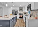 Bright kitchen features stainless steel appliances, an island, and white cabinets at 602 Gray Ave, Durham, NC 27701