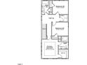 Second-floor floorplan featuring bedrooms, bathrooms, laundry, and walk-in closet for the main bedroom at 755 Georgia'S Landing Pkwy # 116, Raleigh, NC 27603