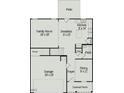 Detailed first floor plan featuring the kitchen, breakfast area, Gathering room, and dining room at 144 E Victory View Ter # 66, Smithfield, NC 27577
