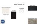 Image shows the exterior color scheme with siding, shutters, trim, roof and stone at 65 Cordoba Dr, Franklinton, NC 27525