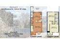 Detailed floor plan showcasing the layout of the lower and upper levels of the townhome at 1105 Brookrun Dr, Oxford, NC 27565