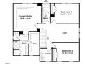Second floor layout with an owner's suite, two bedrooms, a loft, and a laundry room at 779 Old Station Pointe, Angier, NC 27501