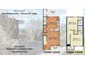 Detailed floor plan showcasing the layout of this two-story townhome at 1104 Brookrun Dr, Oxford, NC 27565