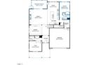 Detailed first-floor layout showcasing the Gathering room, kitchen, dining area, flex space, and guest bedroom with bath at 3213 Armeria Dr, Apex, NC 27502