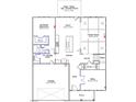 First floor plan showcasing an open kitchen, Gathering room, office, and garage at 20 Bold Dr, Youngsville, NC 27596