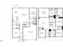 Detailed floor plan showcases the layout of the two-story home, including the kitchen, garage and primary suite at 2130 Cherry Creek Rd, Haw River, NC 27258